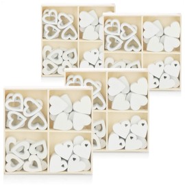 com-four® Scatter Decoration Spring, Easter - Decorative Heart, Butterfly, Flower Made Of Wood - Table Decoration - Spring Decoration - Easter Decoration