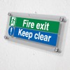 V Safety Fire Exit/Keep Clear - 300 x 100 mm