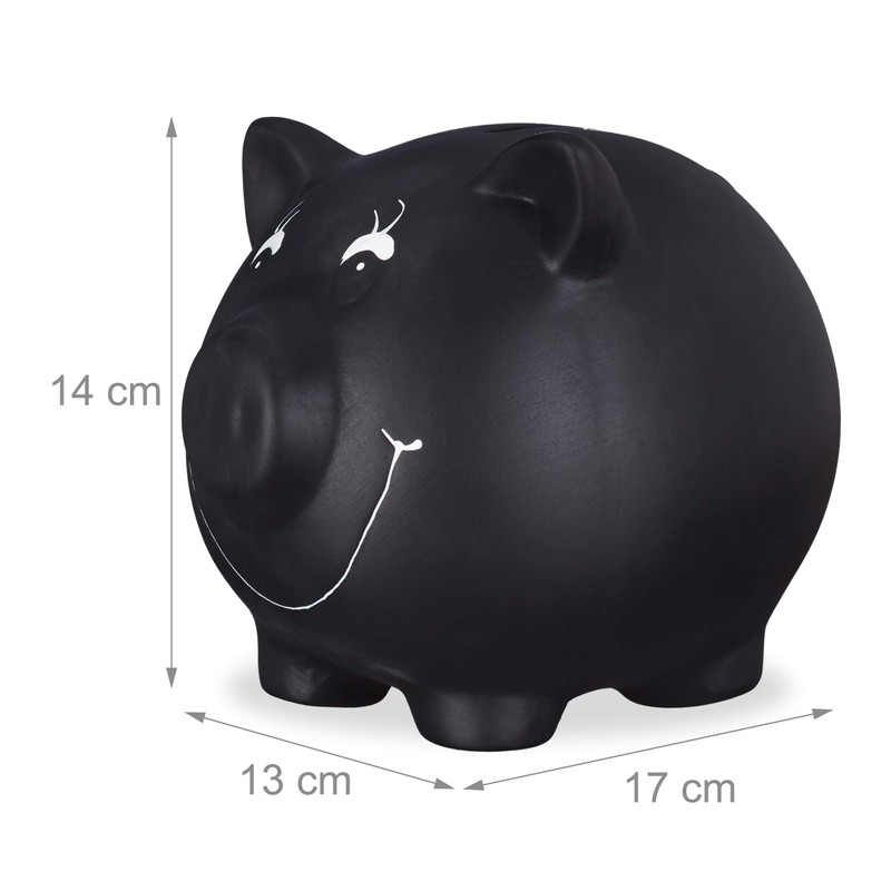 Relaxdays Piggy Bank to Write On, Ceramic, Wedding, Birthday, Christening,