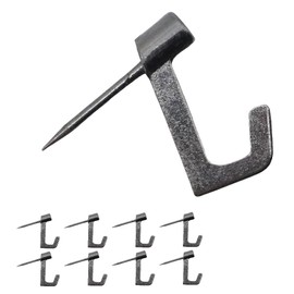 8 Pcs Wall Hanging Hooks Metal Hooks Won't Scratch Walls Rental Gypsum Board Iron Hooks Thumb Tacks Push Pins Black
