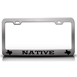 Custom Brother - Native Texas Map Metal Car SUV Truck License Plate Frame Ch u21