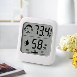 HATUSOKU Digital Thermometer and Hygrometer with Comfort Face Display, Hygrometer, Stand, Magnet, Hanging, Simple, Infectious Disease Prevention, Heat Stroke Prevention (Simple, No Clock)