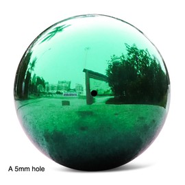 SUCREVING Stainless Steel Gazing Ball,10inch Green Gazing Globe