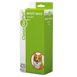 Clean Go Pet Replacement Waste Bags, 21-Pack of 20-Count Rolls of Durable, Leakproof Plastic Poop Bags, Black