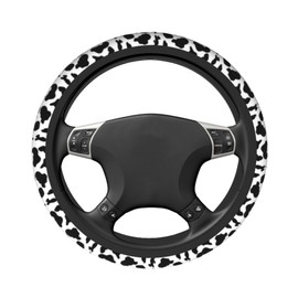 Cow Print Steering Wheel Cover for Women Cute Car Steering Wheel Cover Anti Slip and Sweat Absorption Comfortable Auto Steering Wheel Protector Car Accessories Universal Fit 15 inches