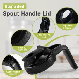 2 Pack Mason Jar with Pour Spout Lid V-shaped, 64 oz Sun Tea Jar Double Leak Proof, 2 Quart Drink Pitcher for Breastmilk, Sun Tea, Juice, Coffee Creamer, Iced Tea Pitcher…