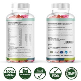  Multivitamin Gummies for Kids, Improved Hair, Skin & Nails Potency Supplement with Calcium, Biotin, Vitamin A B C, Immunity Gummy in Fruit Flavor for Men Women & Adults _ 30 Count