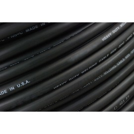 TEMCo WC0014-15 ft 1/0 Gauge AWG Welding Lead & Car Battery Cable Copper Wire BLACK | MADE IN USA