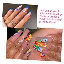 Ipetboom 8pcs Nail Art Pens Use Liner Dotting Tools for Diy Nail Design for Home and Salon Use Includes Each Green and Purple