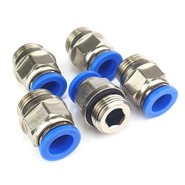 Straight male connector, quick connector, push in