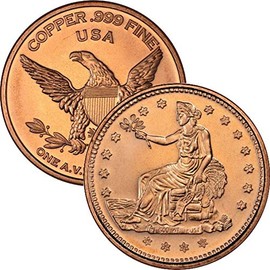 Jig Pro Shop Private Mint Currency Design 1 oz .999 Pure Copper Round/Challenge Coin (Trade Dollar Design)