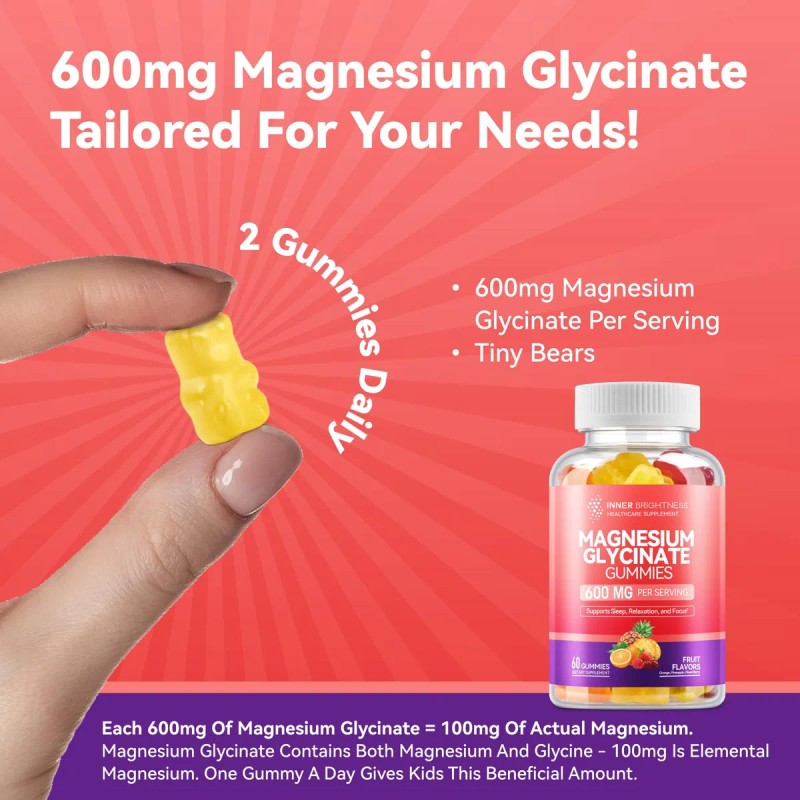 Inner Brightness Magnesio Glicinato 600mg 60 Gomitas Veganas