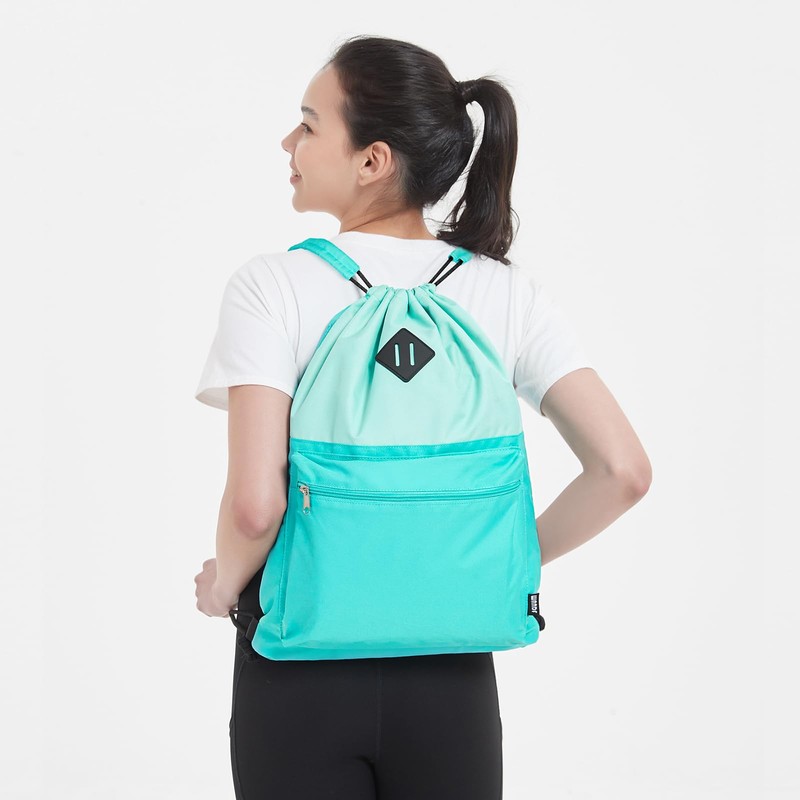WANDF Drawstring Backpack, Sports Gym Bag with Wet Pocket, Water