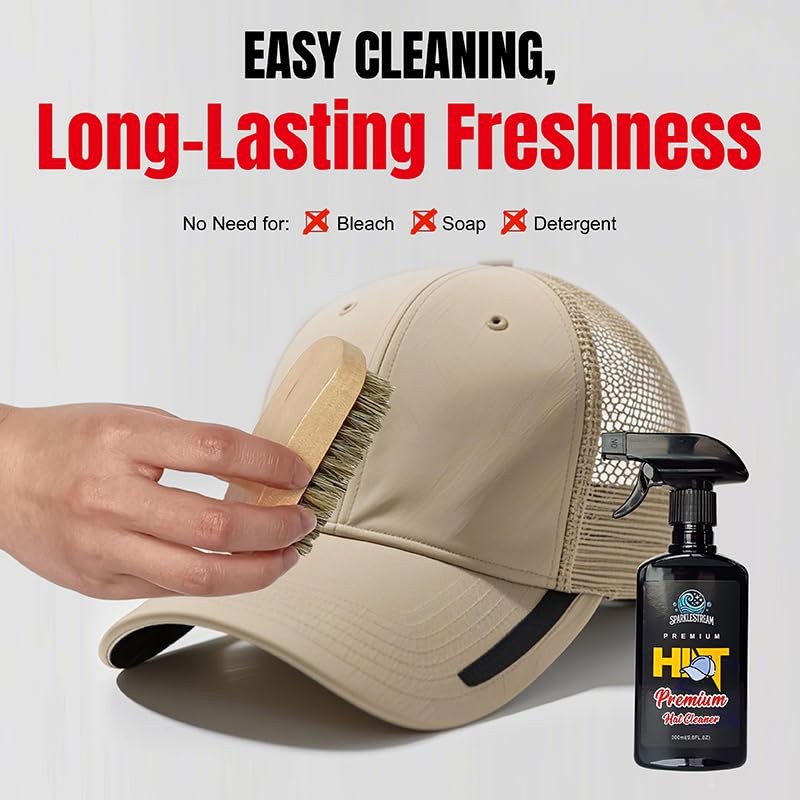 Premium Hat Cleaner & Deodorizer Set -Gentle Cleaning Solution for