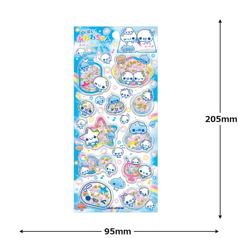 Kamio Japan Sticker Sequin Party Sticker Awawa-chan 230552
