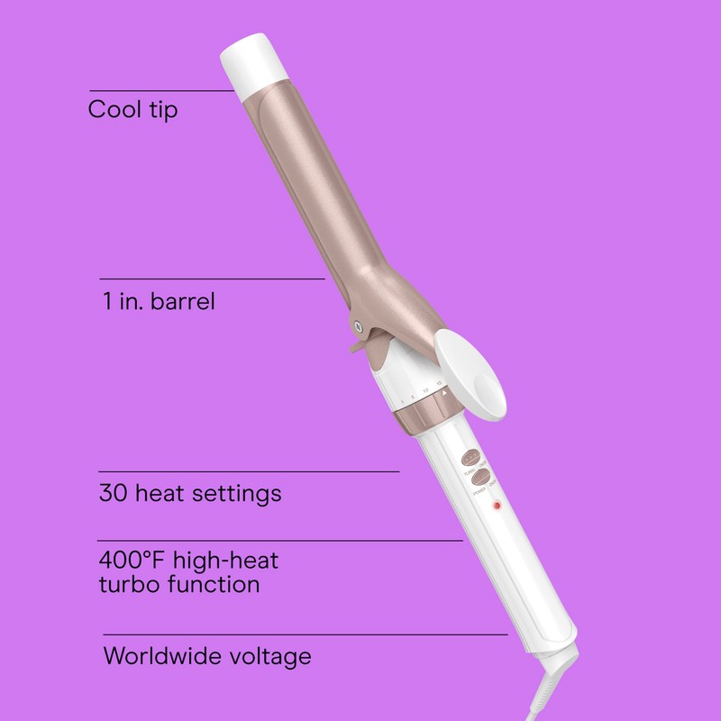 Conair Double Ceramic 1-Inch Curling Iron, 1-Inch Barrel Creates Classic