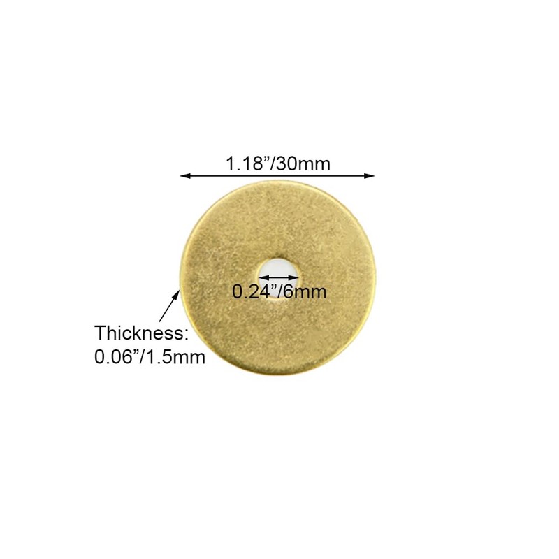 Tiazzaus 10Pcs Plain Round Brass Backplate Washers Classical Furniture Decoration