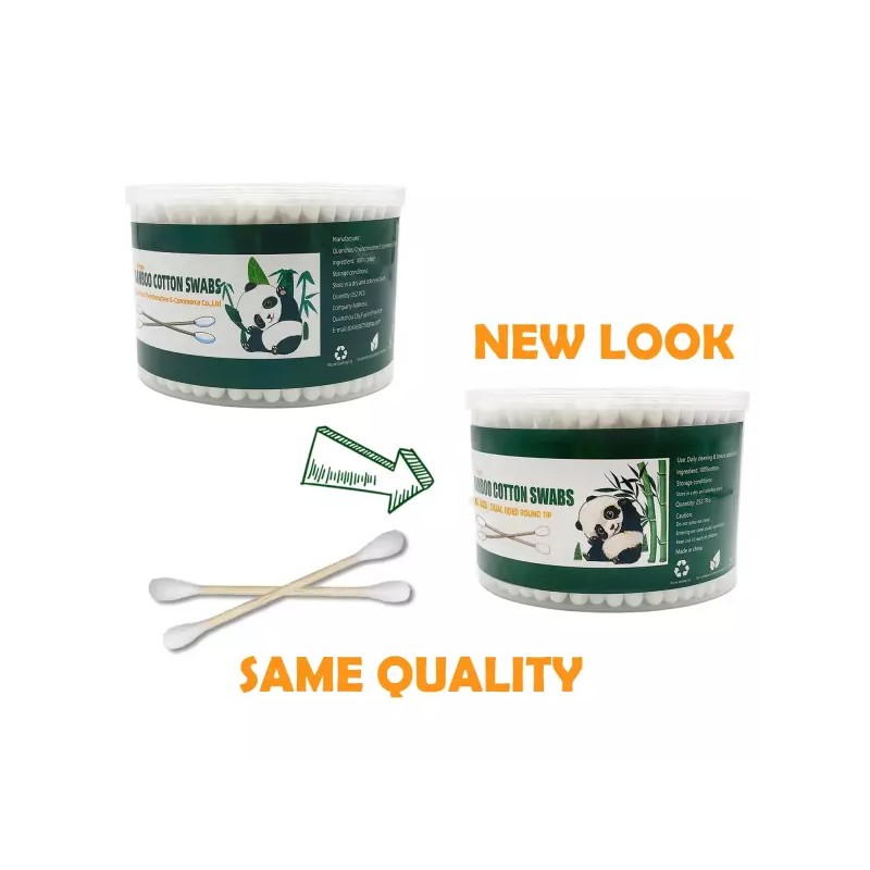 Natural Bamboo 두꺼운 면봉 XL 사이즈 천연 대나무 생분해성 큰