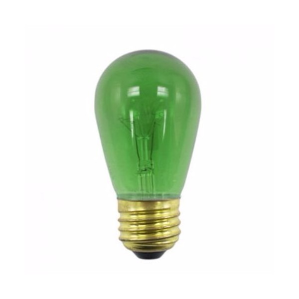 Norman Lamps 11S14-130V-TGx10 S14 Transparent Green Light Bulb, 11W, 130V (Pack of 10)