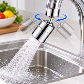 2-Mode Kitchen Faucet Spray Head for Sink Cleaning – 360° Rotating Aerator Nozzle for Everyday Rinsing and Washing