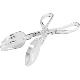 Chef Craft Premium Salad Scissor Tongs, 11.25 inch, Clear