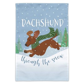 GRAPHICS & MORE Dachshund Dashing Through The Snow Winter Christmas Garden Yard Flag