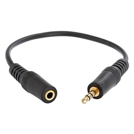 Cmple - Headphone Extension Cable 6 Inches 3.5mm AUX Extension Cord Male to Female Stereo Audio Adapter Cable, 1/8 TRS Aux Extender Cable - Black