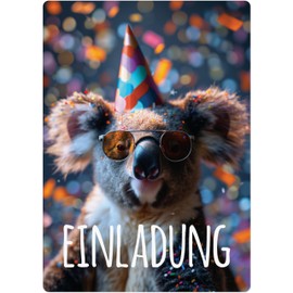 PACKLIST Birthday Invitation Cards - 12 x Koala Invitation Cards for Your Celebration - The Perfect Invitation Card for an Unforgettable Celebration!