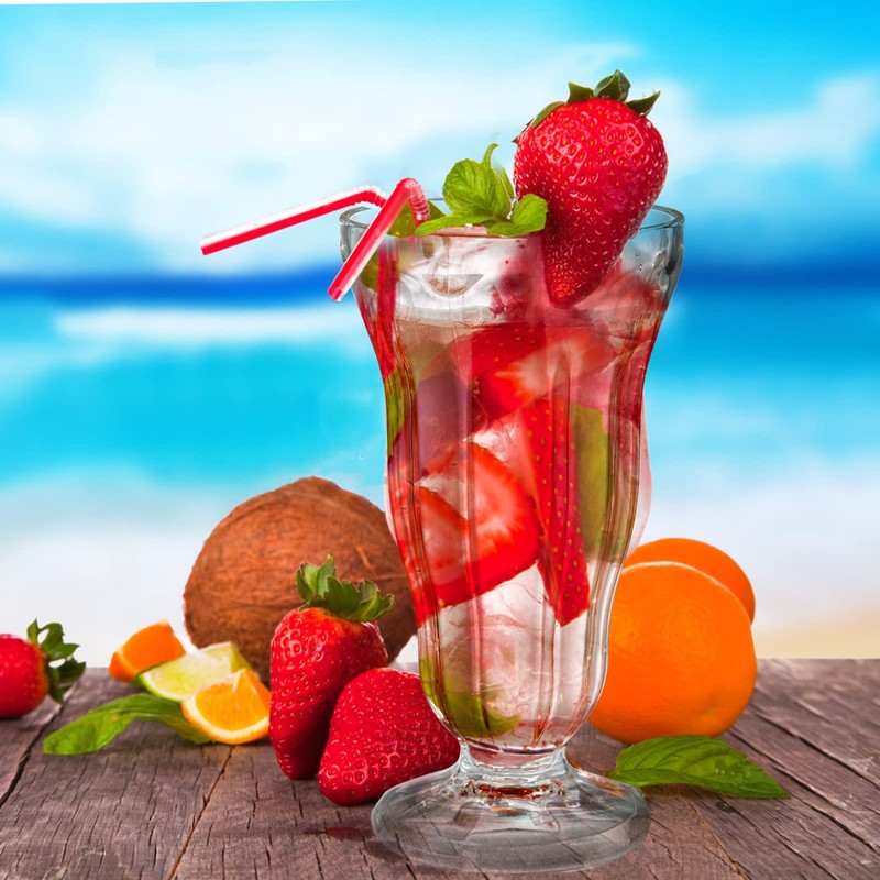 Mezchi 6 Pack Acrylic Milkshake Glasses, 15 OZ Plastic Old