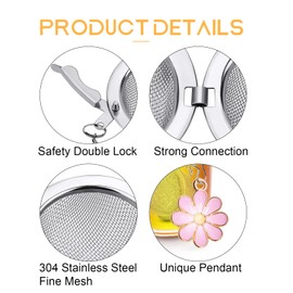 Set of 2 Tea Infuser for Loose Leaf Tea with Butterfly and Flower Charms - Stainless Steel Tea Strainers by TeaSanavie