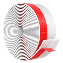 【2026 New Upgrade】 Wide Silicone Weather Stripping Door Seal with Strong Adhesive 2" x 20 ft, Draft Stopper Tape for Door Frame, Side and Bottom Gaps Strip for Glass Shower, White