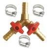 BesNPT 5/16" Hose Barb valve, Brass 3 Way Shut Off