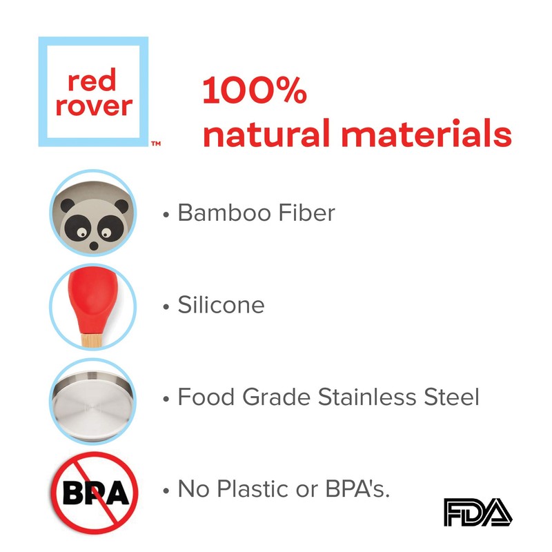 Red Rover Bamboo Kids' Dinner Set, 2.75 x 11 x