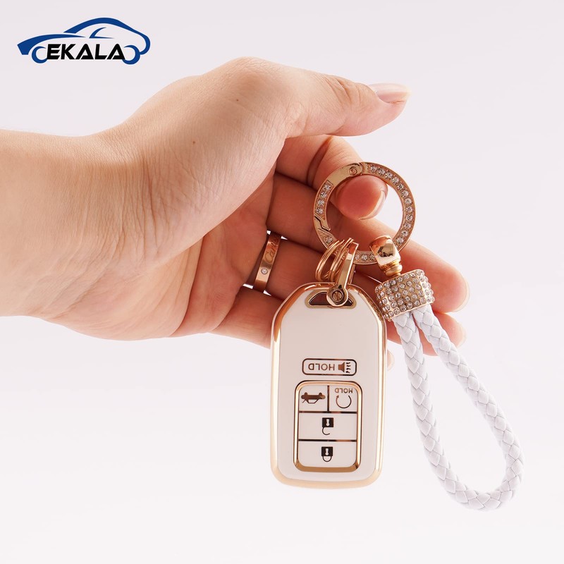 EKALA for Honda Key Fob Cover with Keychain Lanyard, 5