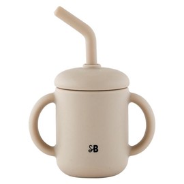 Stephan Baby 100% Silicone Christmas Training Cup Lid & Straw for Babies Toddlers, 4-Ounce, Santa's Favorite