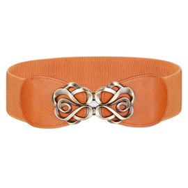 Syuer Women Stretchy Vintage Belt for Dresses Elastic Wide Waist Belt (XXL-XXXL (35”-43”), Brown)