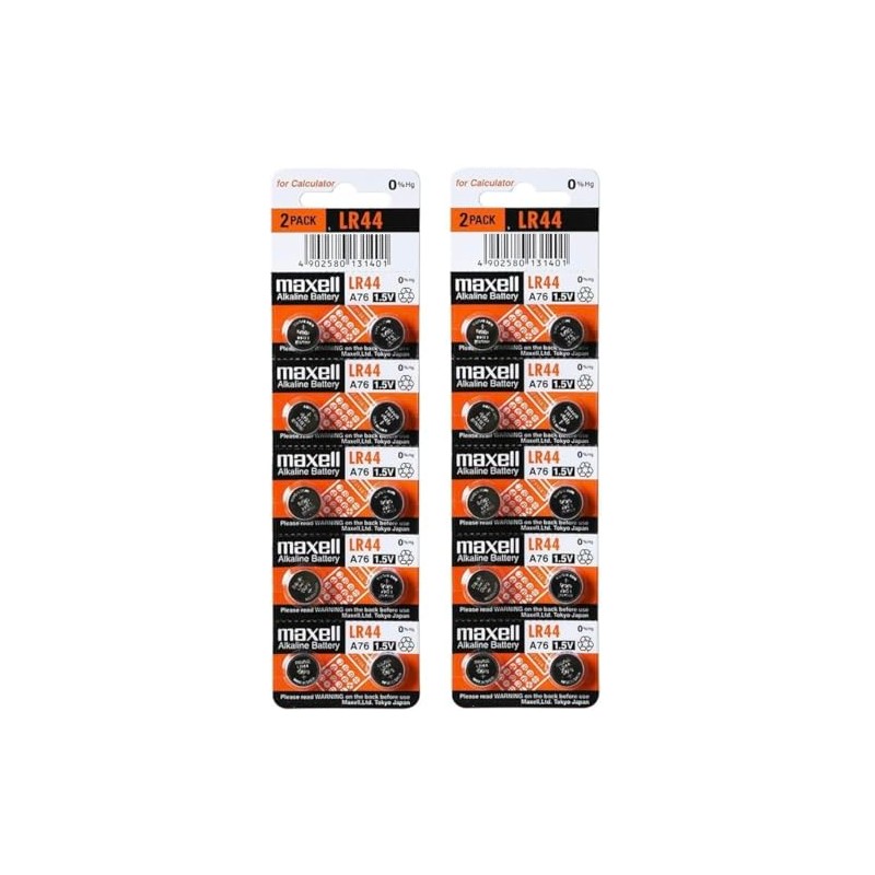 Maxell LR44 (A76) Batteries, 20 Count