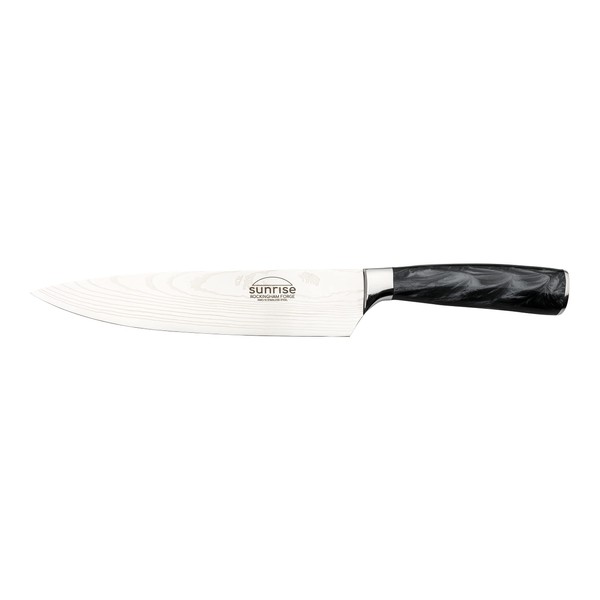 Rockingham Forge Sunrise Collection 8" Chef's Knife, Stainless Steel with Resin Handles, Jet Black