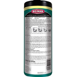 Weiman Granite Disinfectant Wipes - 30 Wipes - 4 Pack - Disinfect Clean and Shine Sealed Granite Marble Quartz Slate Limestone Soapstone Tile Countertops - Packaging May Vary