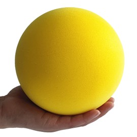 Aiyouwei Soft Noiseless Foam Ball, Sponge Ball, Indoor Activity Ball, Kickball, Dodgeball, Playground Ball (Yellow, 15cm)