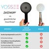 YOSSEE Hand-held shower head with holder - 12 cm matt