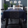 Bishilin Navy Blue Polyester Tablecloth, Rectangular Tablecloth Set Outdoor Dining
