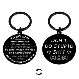 Boys First Communion Gifts, Easter Basket Stuffers for Teens, Don't Do Stupid Shitkeychain Mom, Teen Boy 16-18 Gift, To My Son Keychain, Birthday Presents for Son, Funny Drive Safe Keychain for Him