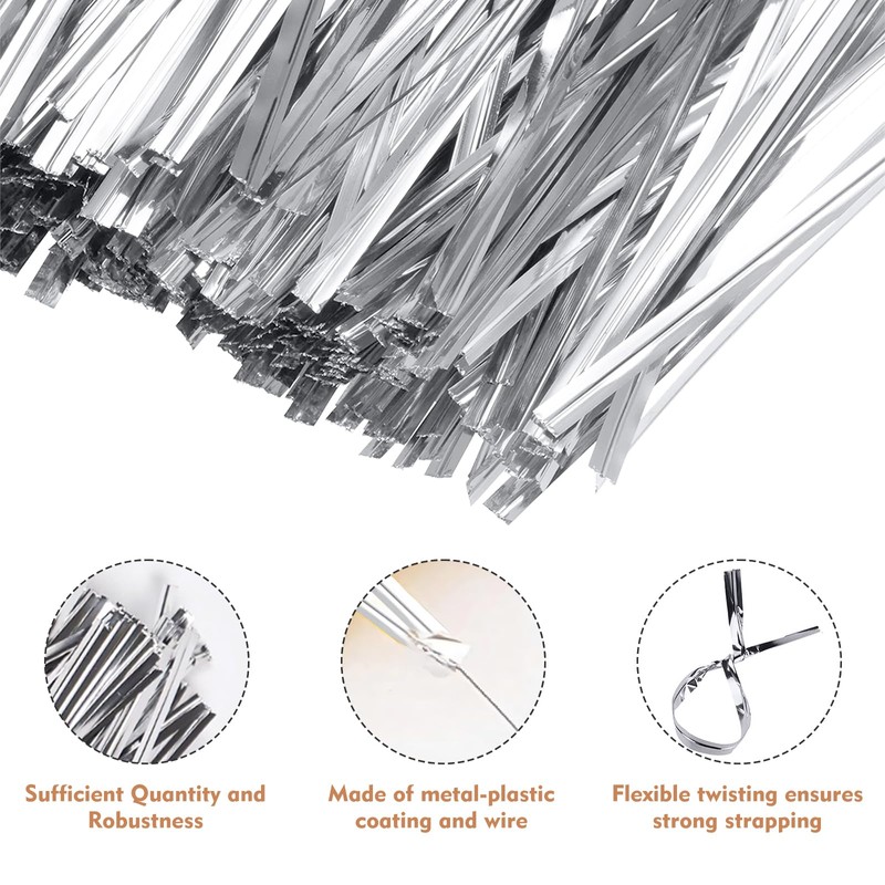 800 PCS Metal Twist Ties, 10CM Reusable Bag Ties, for