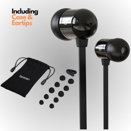 Betron B750 In-Ear Headphones Wired Earphones Enhanced Bass, Noise Isolation, Tangle-Free, 3.5mm Jack, Lightweight, Water-Resistant, Black