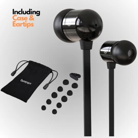 Betron B750 In-Ear Headphones Wired Earphones Enhanced Bass, Noise Isolation, Tangle-Free, 3.5mm Jack, Lightweight, Water-Resistant, Black