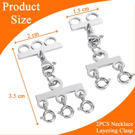 Layered Necklace Clasps, 2 PCS Magnetic Necklace Layering Clasps, Silver Necklace Bracelet Separator, Silver Lobster Clasps for Jewellery, Crafts Making, DIY