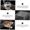 Kisangel Barbecue Warming Rack Raised Grill Rack Bbq Stainless Steel