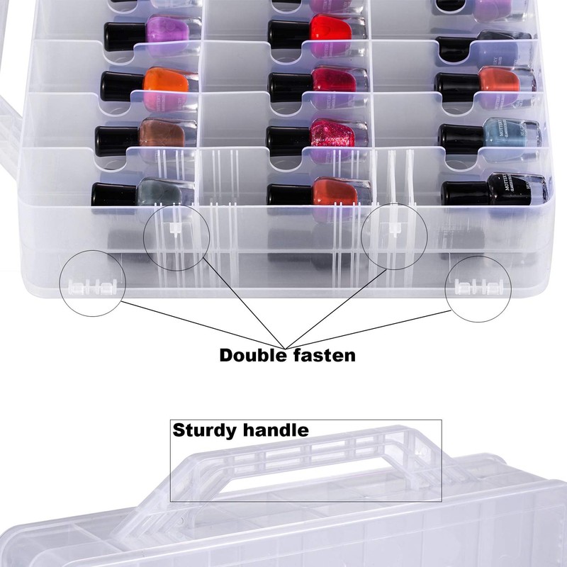 DreamGenius Nail Polish Organizer Case for 48 Bottles with 2