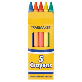 Trail maker Wholesale Bright Wax Coloring Crayons in Bulk 24 Pack, 5 Per Box in Assorted Bundle Art Sets (24 Pack)